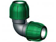 PE Klem Koppeling Knie 90° voor PE Buis 25 x 25 mm